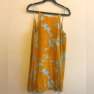 3.1 Phillip Lim orange and baby blue patterned 100% silk dress.
